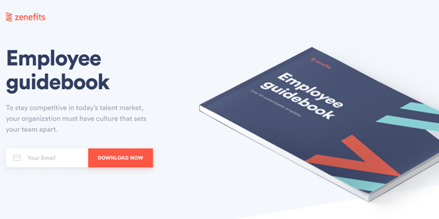 Zenefits employee handbook template feature.