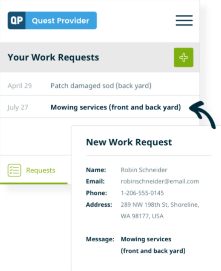 Work requests and management example.