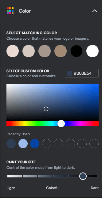GoDaddy color change example.