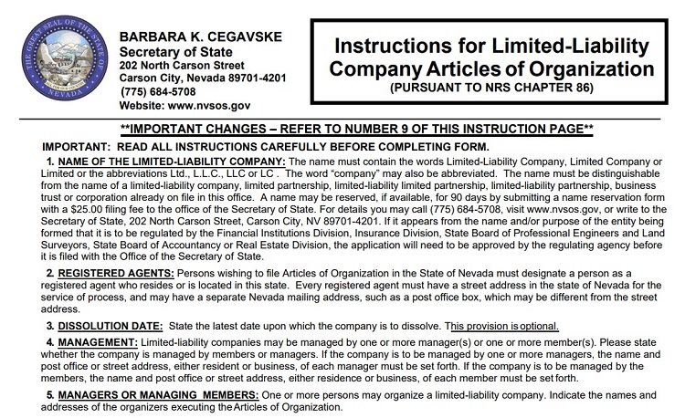 How to Start an LLC in Nevada