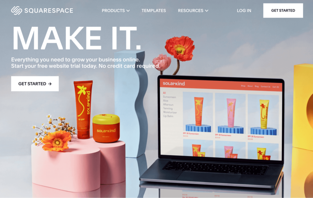 Squarespace homepage.