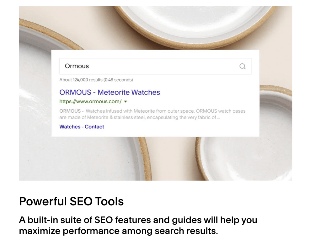 Squarespace SEO tools example.