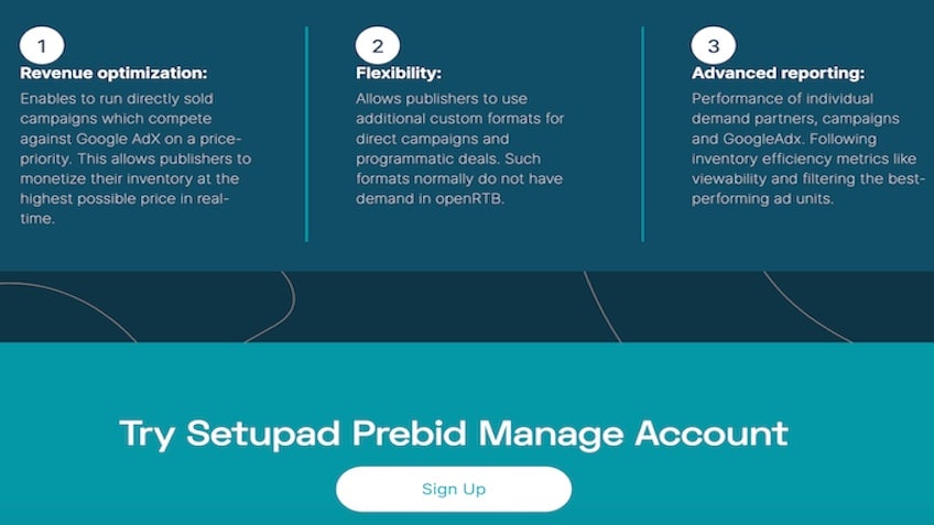 Three Setupad features listed.