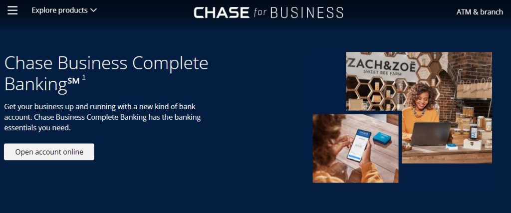 Chase Business Complete Banking homepage.