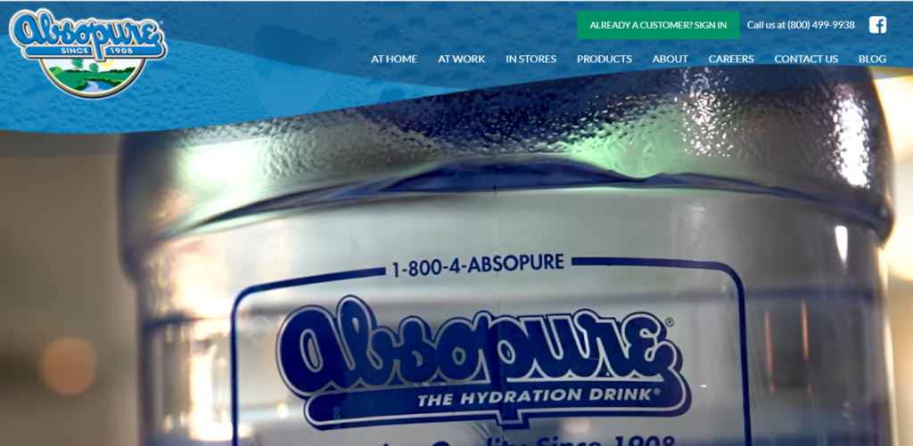 Absopure homepage.