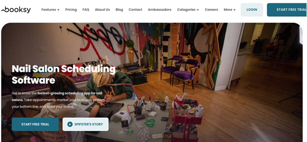 Booksy scheduling software homepage.