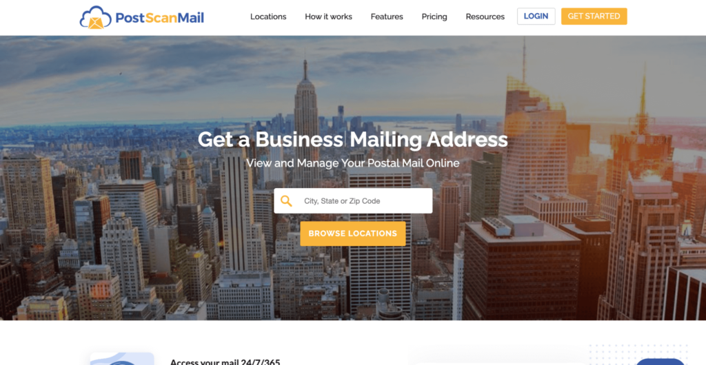 PostScan Mail homepage.