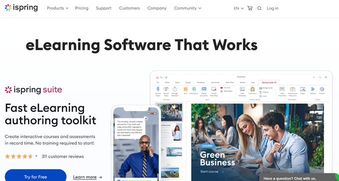 iSpring Learn homepage.