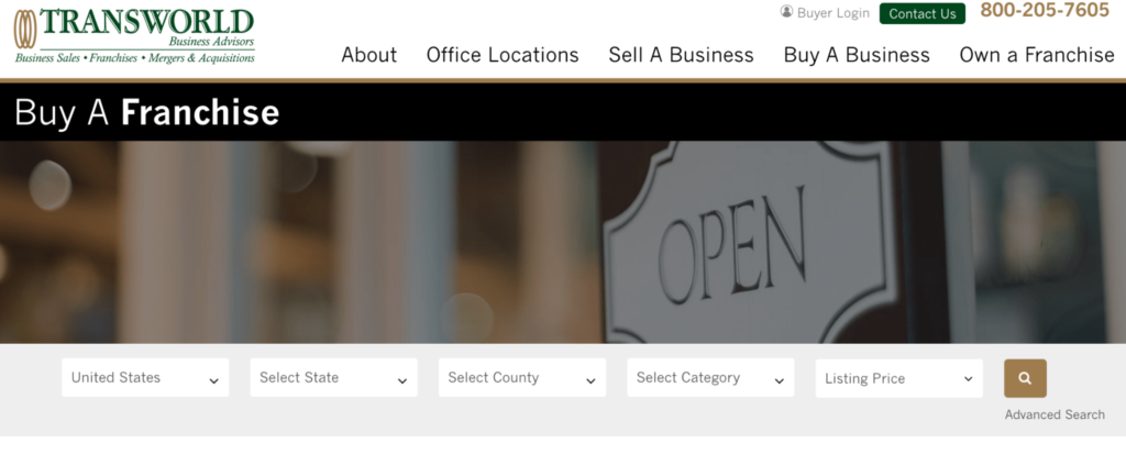 Transworld Business Advisors homepage.