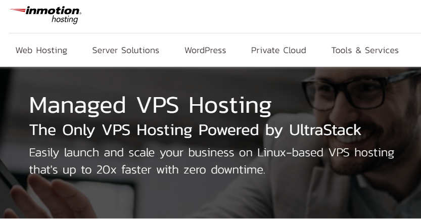 InMotion VPS hosting page.