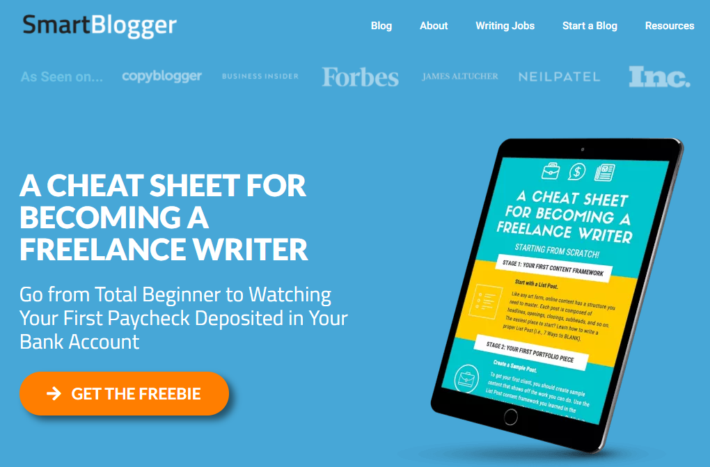 Smart Blogger homepage.