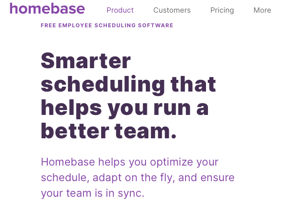 Homebase homepage
