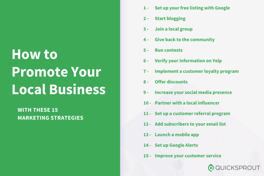 How to promote your local business with these 15 marketing strategies.