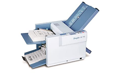 Duplo Manual DF 755 paper folding machine.