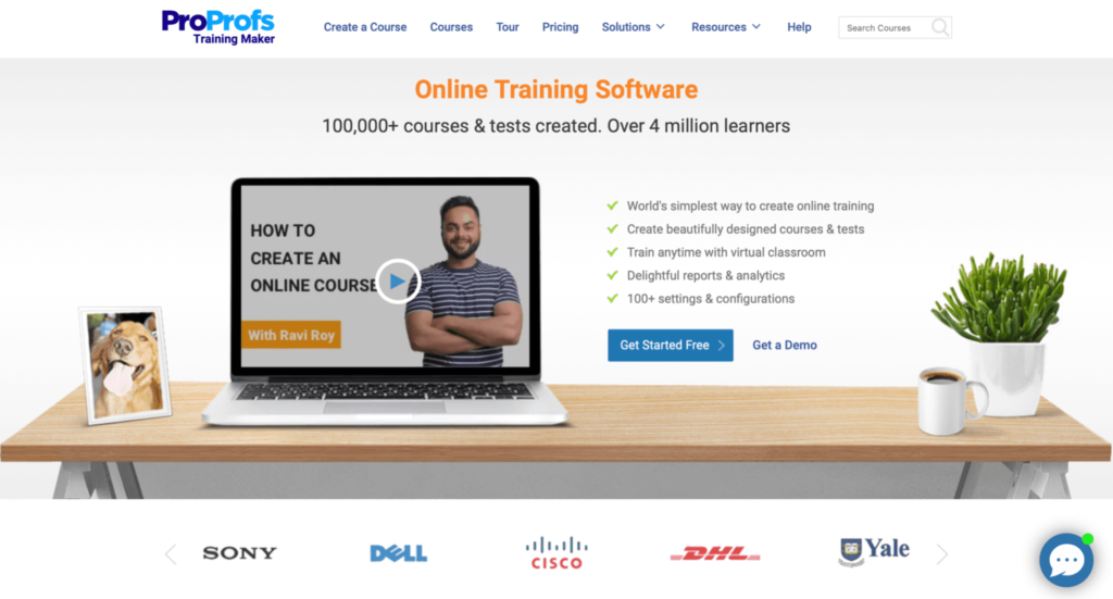 ProProfs learning management system software homepage.