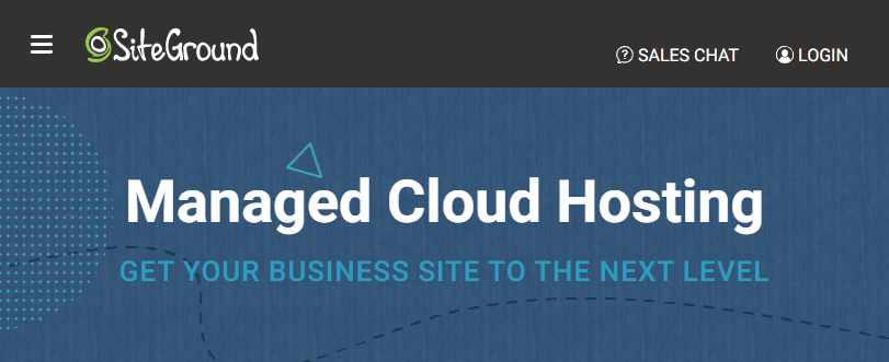 SiteGround landing page for managed cloud hosting with cPanel