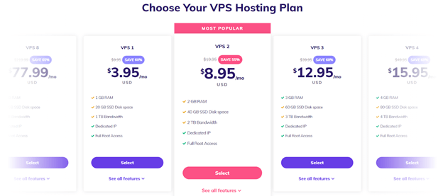 Hosting VPS Pricing Plans