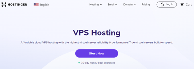 Hostinger VPS Hosting Homepage