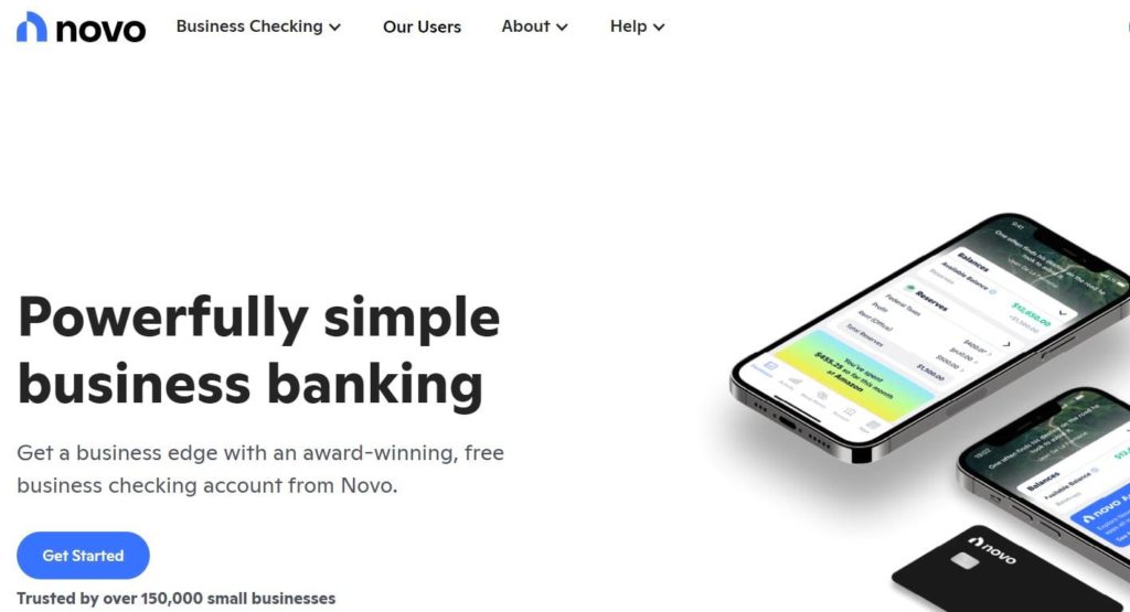Novo bank homepage