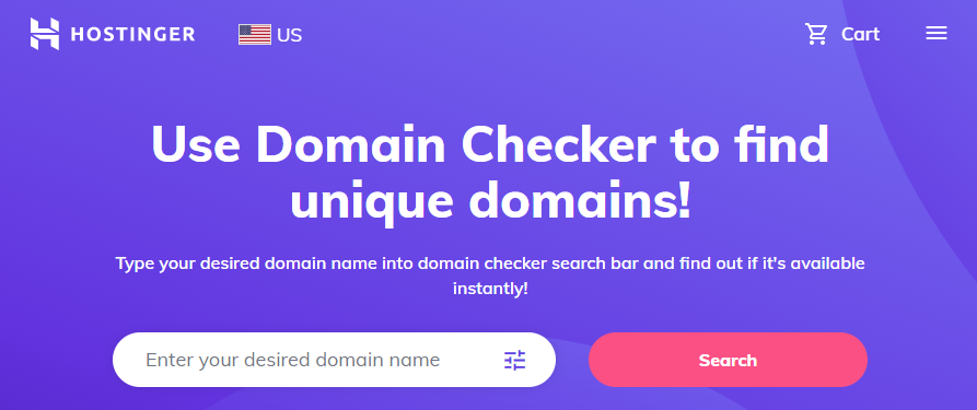 Hostinger domain search tool