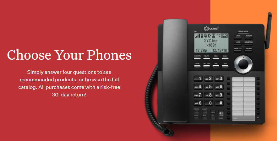 Ooma landing page for phone systems