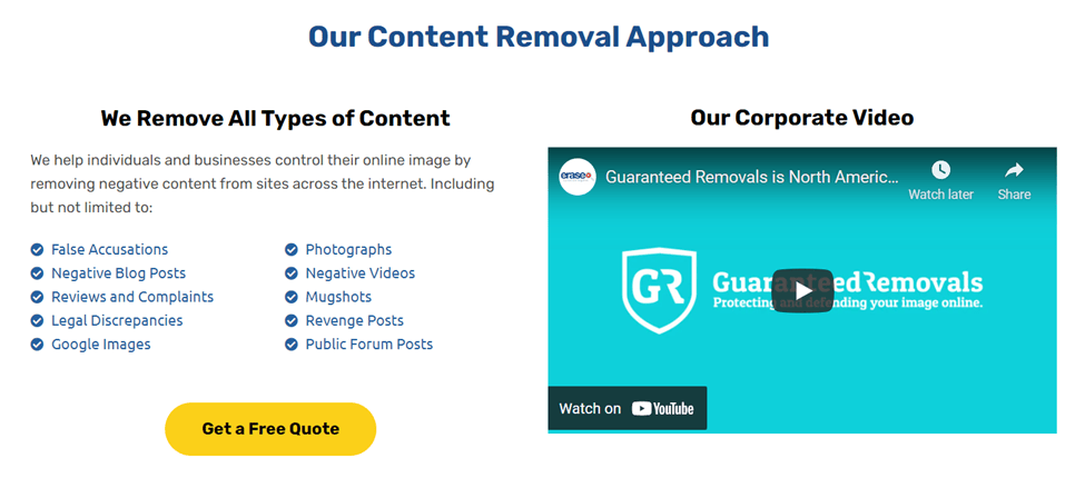 Guaranteed Removals image of "Our Content Removal Approach" 