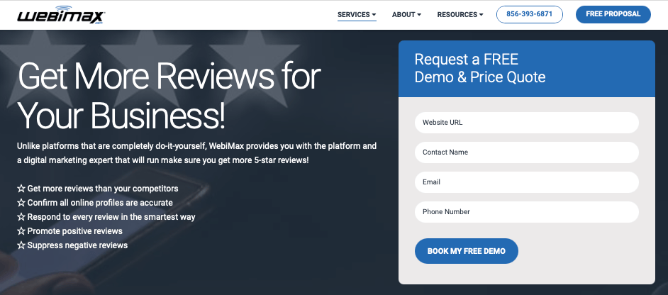 WebiMax review services page