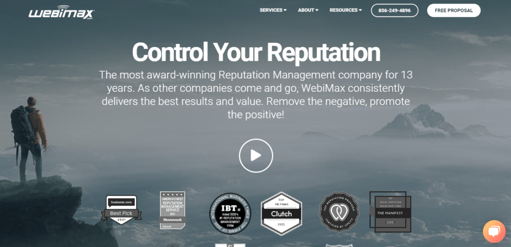 Webimax homepage