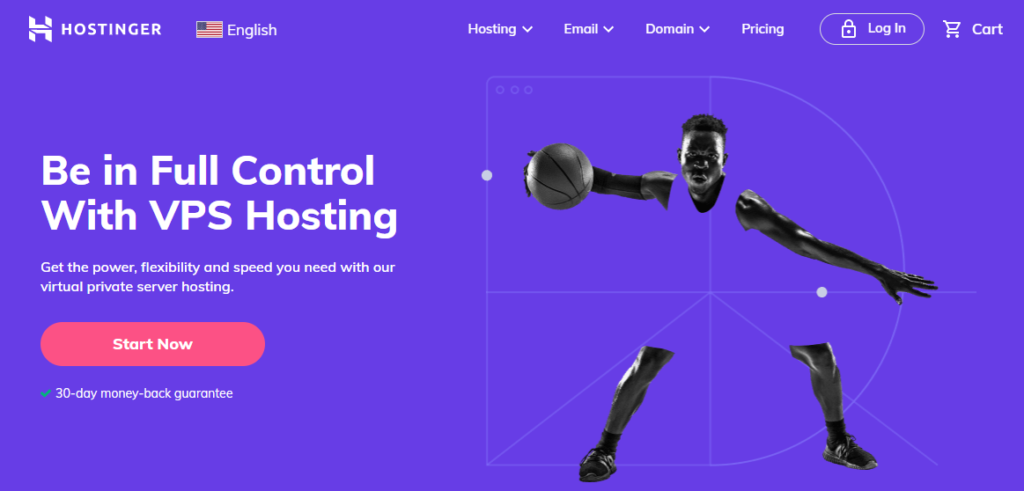 Hostinger landing page for VPS hosting