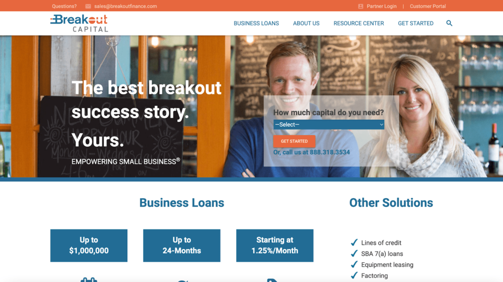 Breakout Capital home page