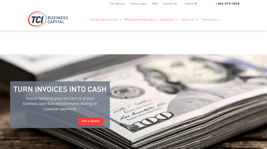 TCI Business Capital home page