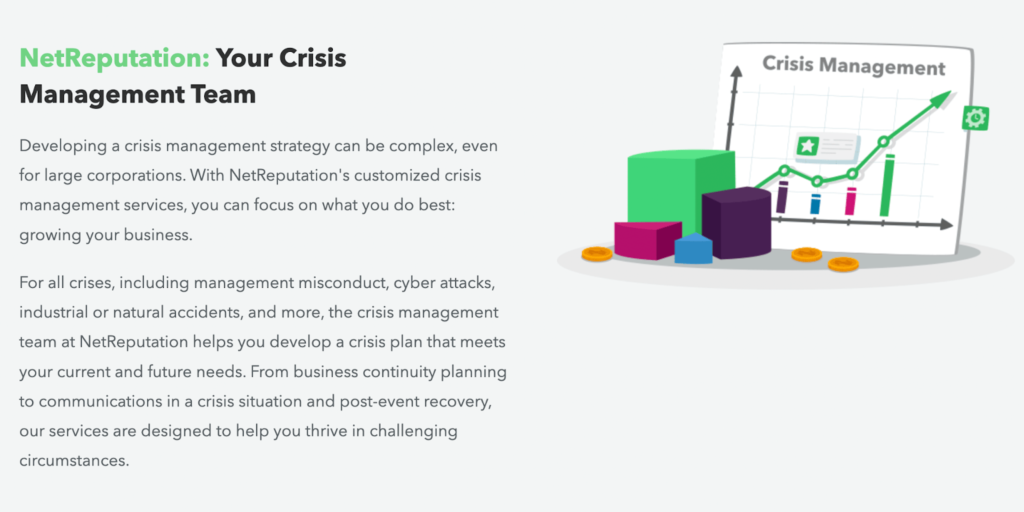 NetReputation: Your Crisis Management Team page
