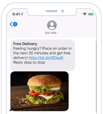 example of time-sensitive offer with image of juicy hamburger
