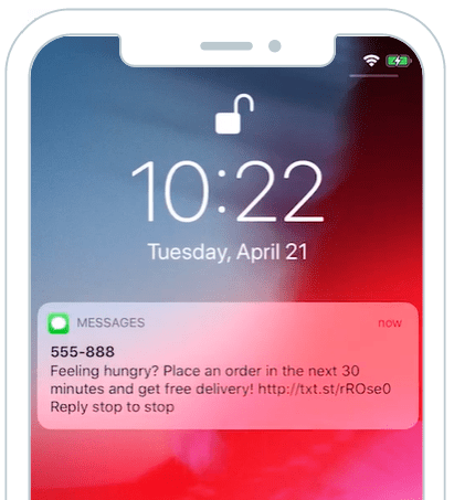 push notification from an SMS marketing campaign from SimpleTexting