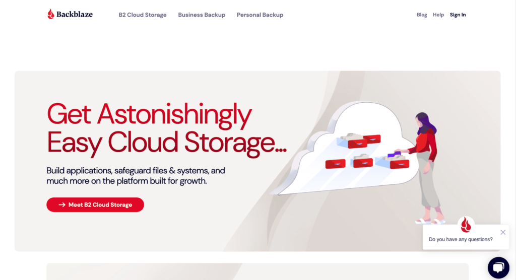 Backblaze home page