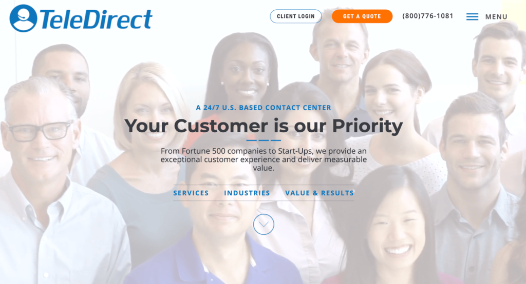 TeleDirect home page