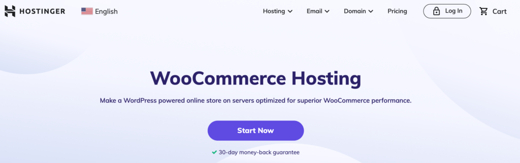 Hostinger WooCommerce Hosting website page