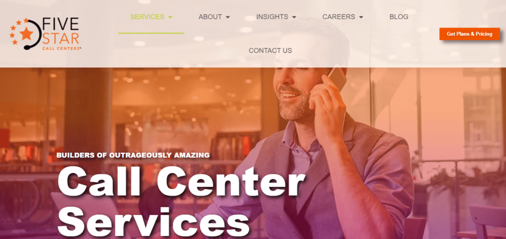 Five Star Call Center home page