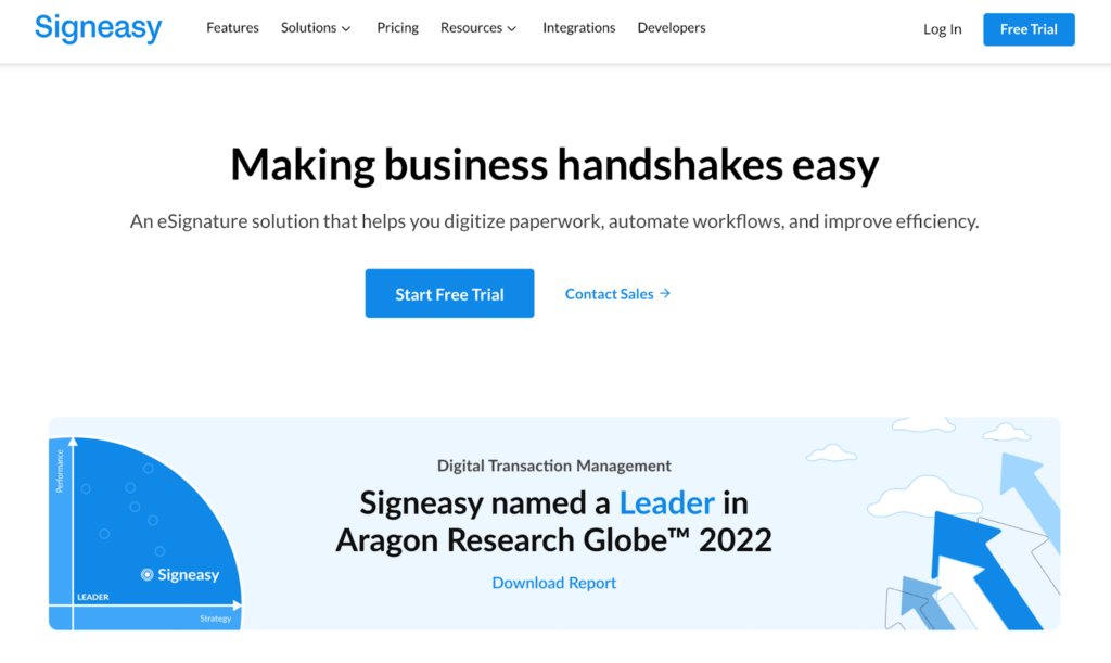 Signeasy home page
