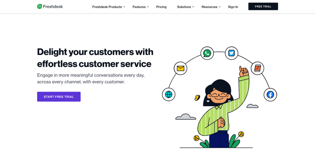 Freshdesk home page