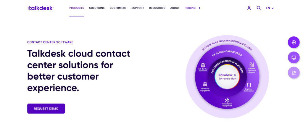 Talkdesk home page