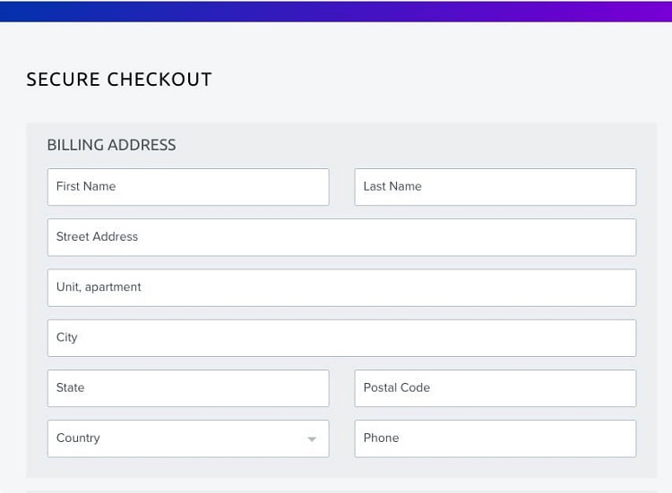 DreamHost Secure Checkout page