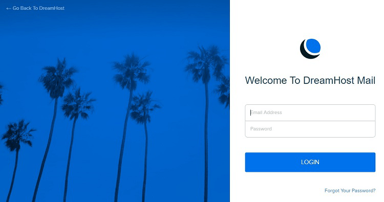DreamHost Mail login page