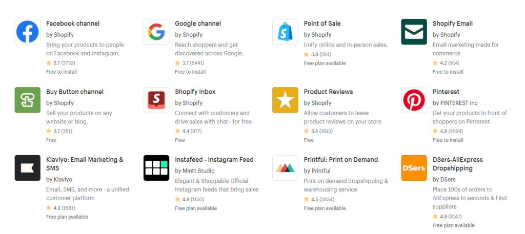 Shopify app store