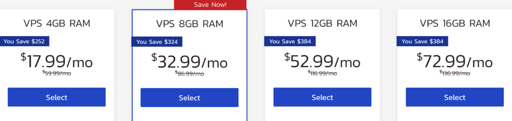 InMotion pricing table