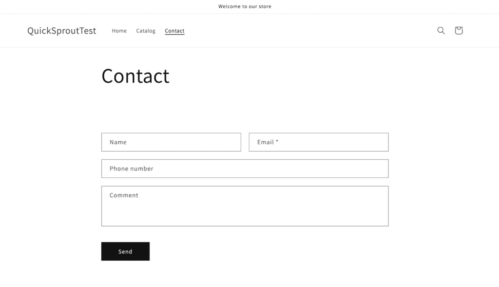 Shopify contact form