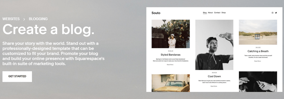 Squarespace create a blog page