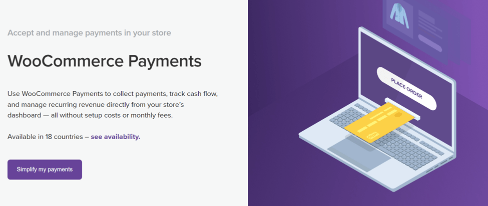 WooCommerce payments page