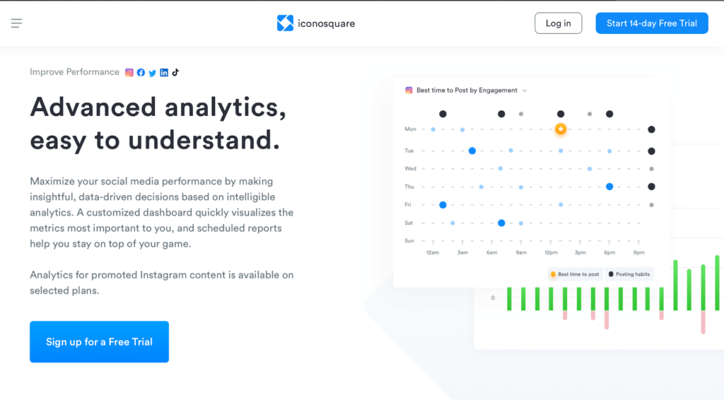 Iconosquare advanced analytics landing page