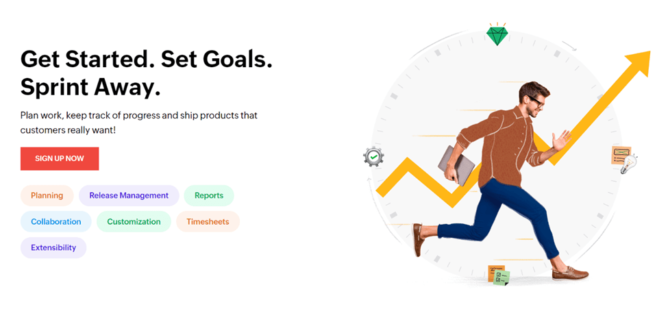 Zoho Sprints landing page